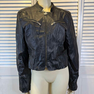 Women's Rocawear Black Leather Jacket XL